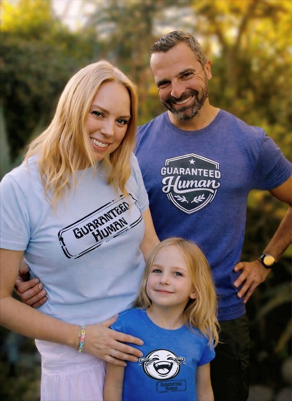 Celine, Jeremie & Gloria (5) — This sweet family is wearing sizes M, L and 4T.