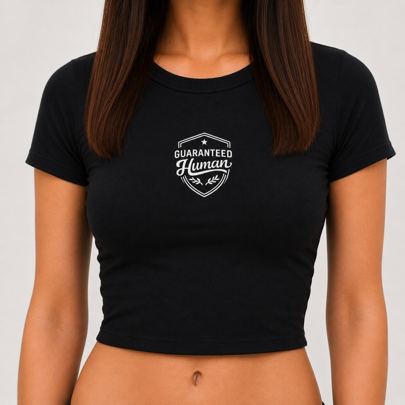 Guaranteed Human Emblem Crop Top