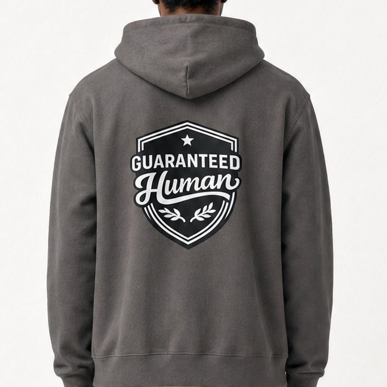 Guaranteed Human Men Crest Back Hoodie 1