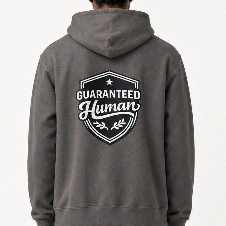 Guaranteed Human Men Crest Back Hoodie 1