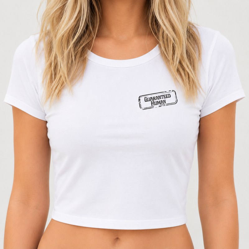 Guaranteed Human Stamp Crest Crop Top