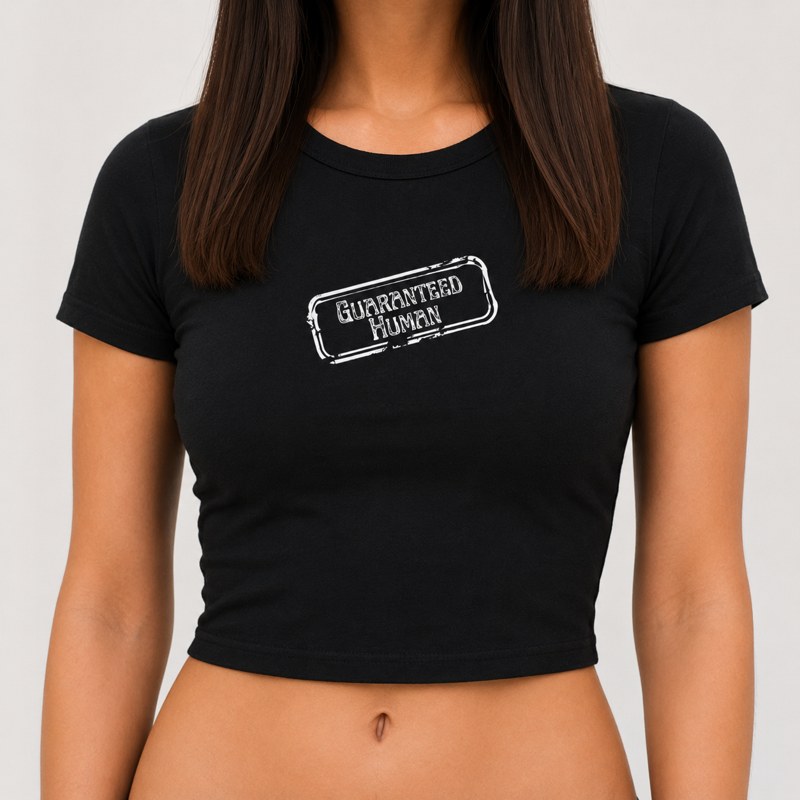 Guaranteed Human Stamp Crop Top