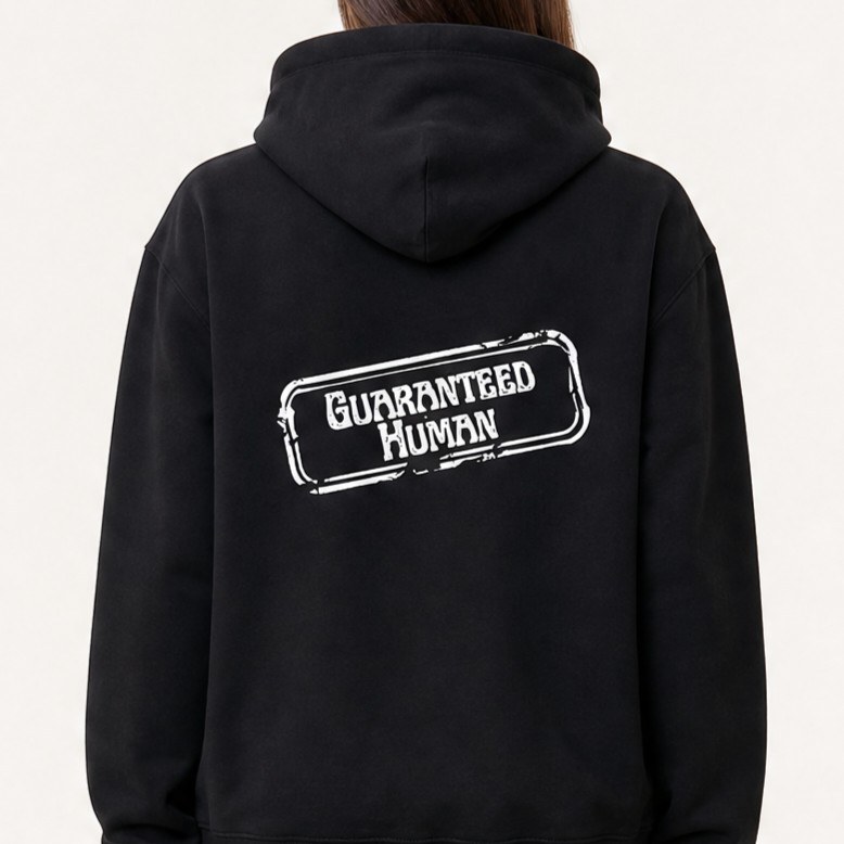 Guaranteed Human Stamp Women Crest Back Hoodie