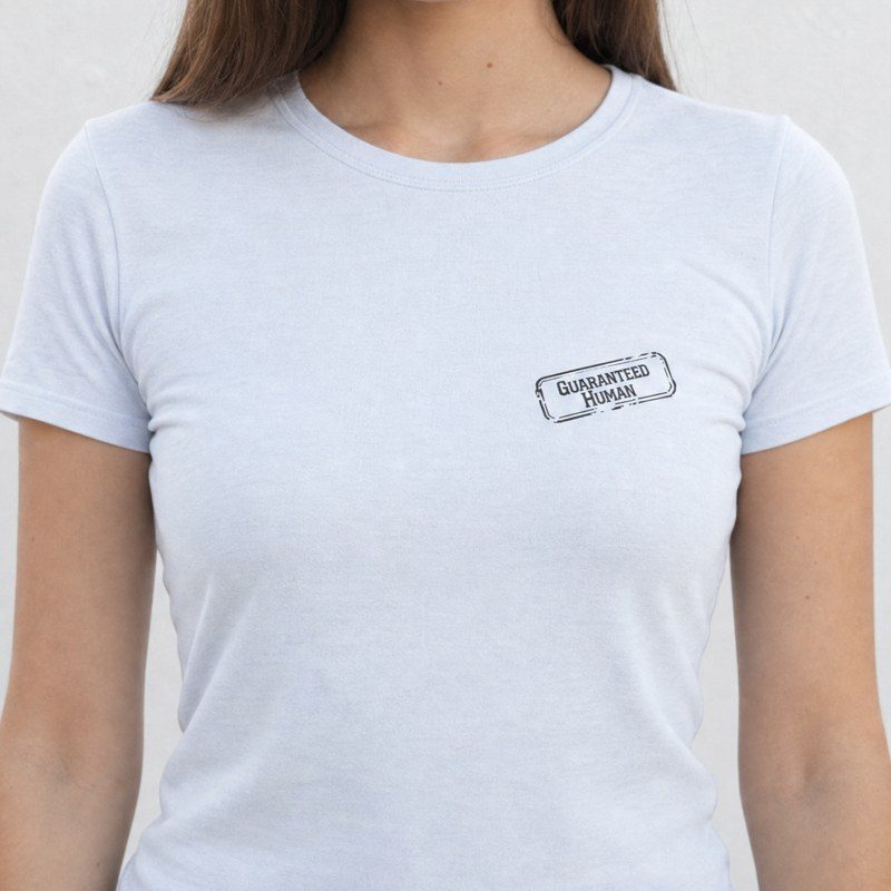 Guaranteed Human Stamp Women Crest T Shirt 1