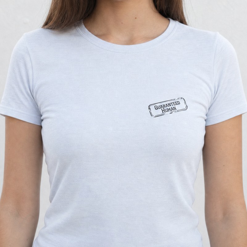 Guaranteed Human Stamp Women Crest T Shirt 1